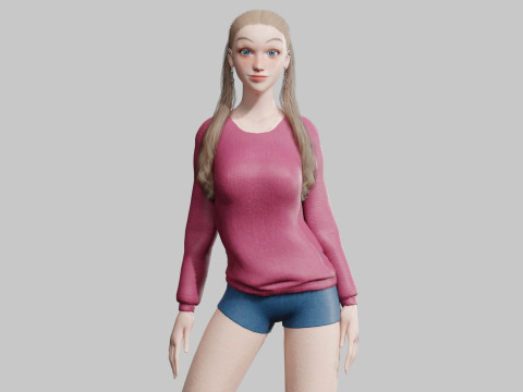 Cute Standard Woman V29209 3D Model