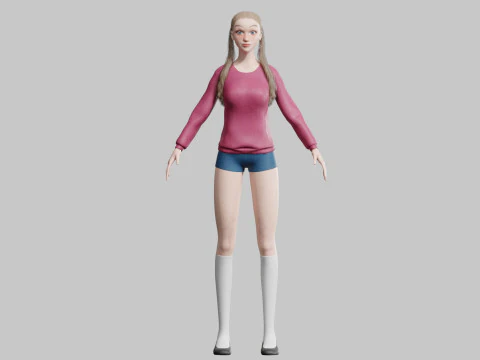 Cute Standard Woman V29209 3D Model