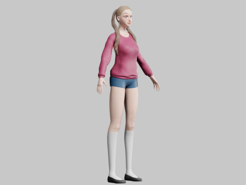 Cute Standard Woman V29209 3D Модель