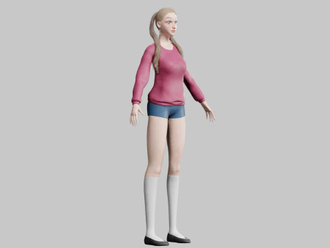 Cute Standard Woman V29209 3D Model