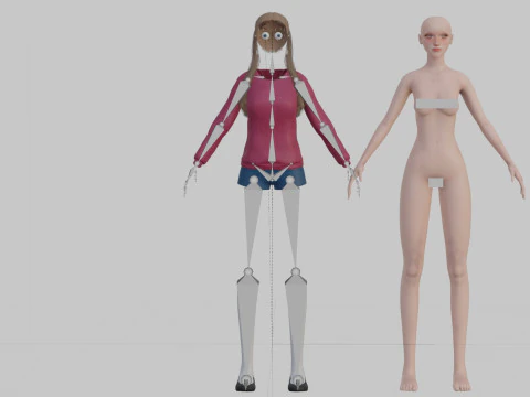 Cute Standard Woman V29209 3D Model