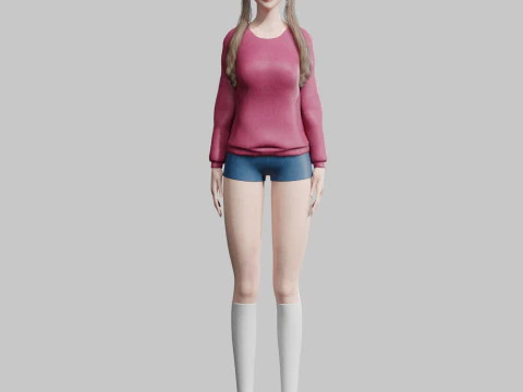 Cute Standard Woman V29209 3D Model