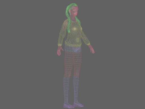 Cute Standard Woman V29209 3D Model