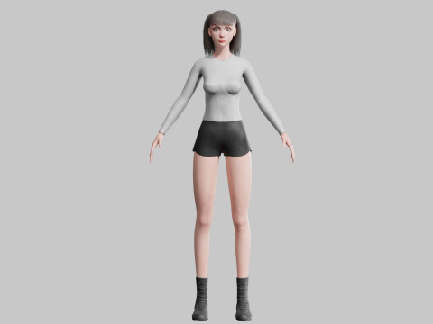 Cute stylized woman V25486 3Dモデル