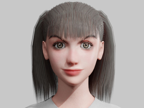 Cute stylized woman V25486 3Dモデル