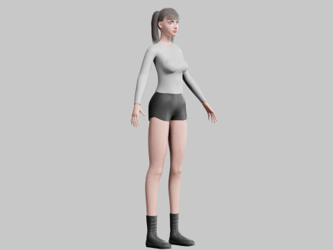 Cute stylized woman V25486 3Dモデル