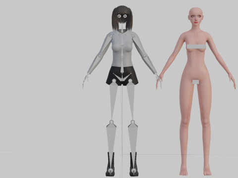 Cute stylized woman V25486 3Dモデル