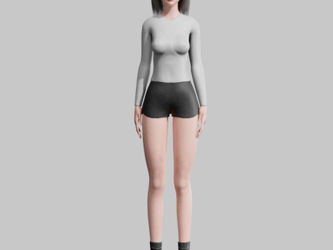 Cute stylized woman V25486 3Dモデル