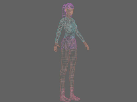 Cute stylized woman V25486 3Dモデル