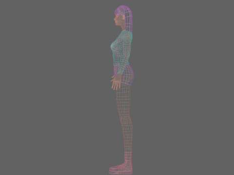 Cute stylized woman V25486 3Dモデル
