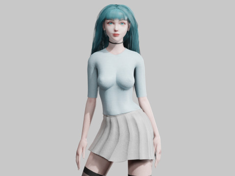 Cute teen woman V35325 3D-Modell