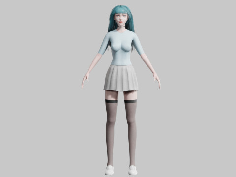 Cute teen woman V35325 3Dモデル