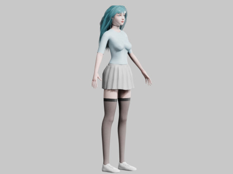 Cute teen woman V35325 3Dモデル