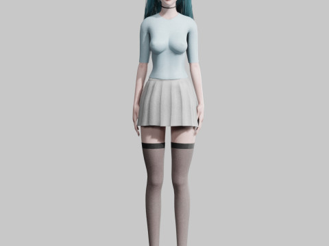 Cute teen woman V35325 3Dモデル