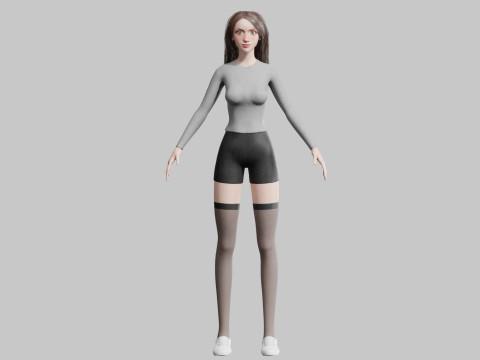 Cute Young Woman V35121 3Dモデル