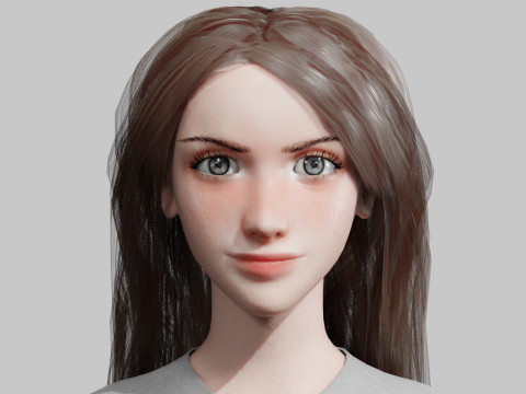 Cute Young Woman V35121 3Dモデル