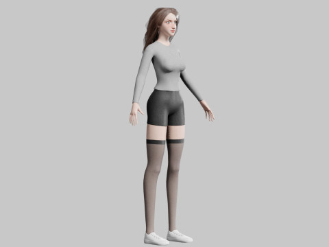Cute Young Woman V35121 3Dモデル