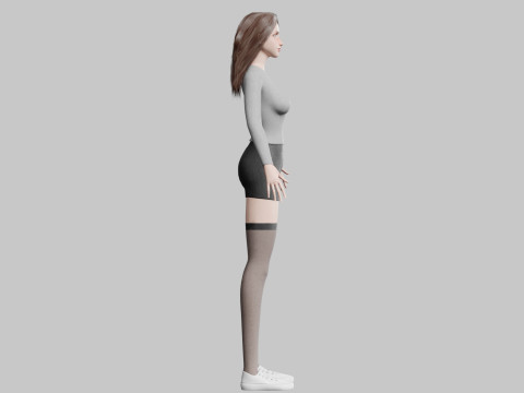 Cute Young Woman V35121 3Dモデル