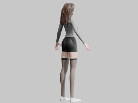 Cute Young Woman V35121 3Dモデル