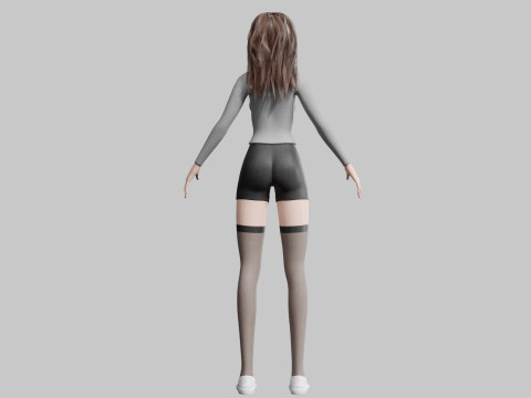 Cute Young Woman V35121 3Dモデル