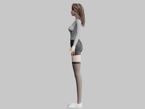 Cute Young Woman V35121 3Dモデル