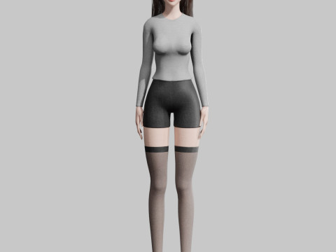 Cute Young Woman V35121 3Dモデル