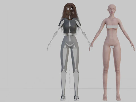 Wanita Cantik Dasar V36069 Model 3D