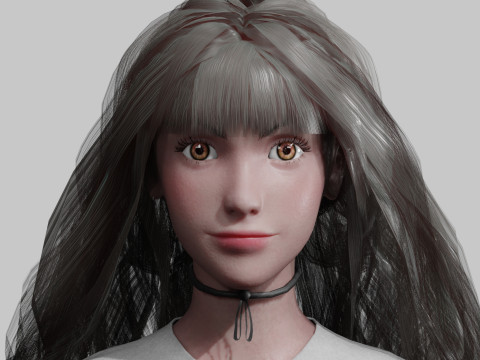 Pretty Cartoon woman V37555 3D Model