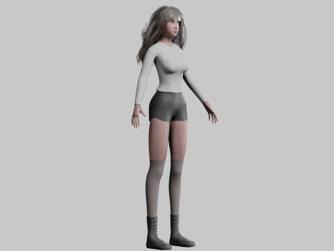 Pretty Cartoon woman V37555 3D Model