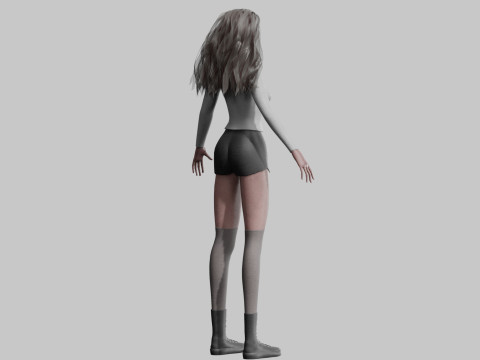 Pretty Cartoon woman V37555 3D Model