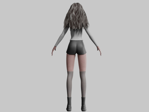 Pretty Cartoon woman V37555 3D Model