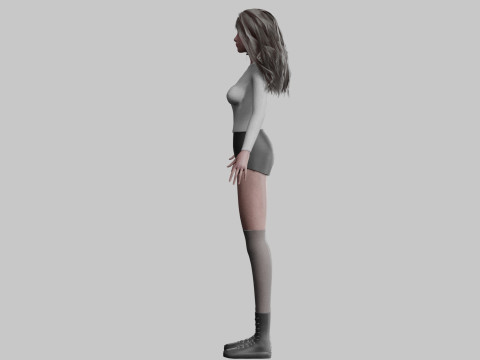 Pretty Cartoon woman V37555 3D Model