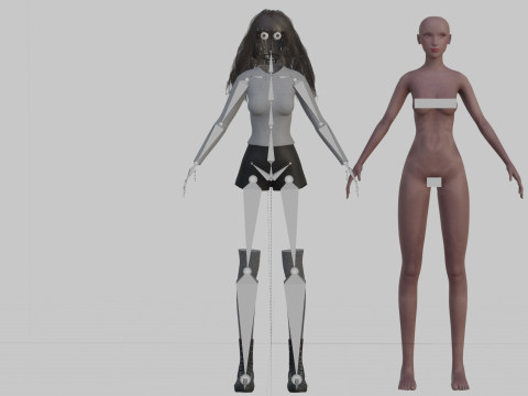 Pretty Cartoon woman V37555 3D Model