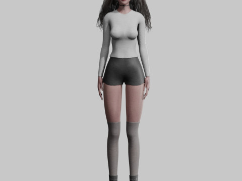 Pretty Cartoon woman V37555 3D Model