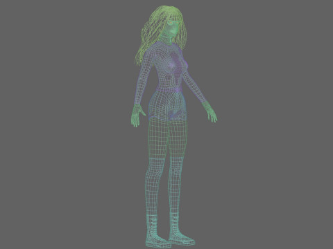 Pretty Cartoon woman V37555 3D Model