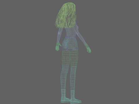 Pretty Cartoon woman V37555 3D Model