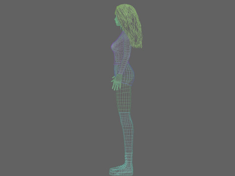 Pretty Cartoon woman V37555 3D Model