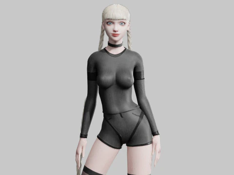 Mujer bastante cl&aacute;sica V38302 Modelo 3D
