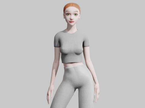 Pretty cute Woman V23529 3D Model