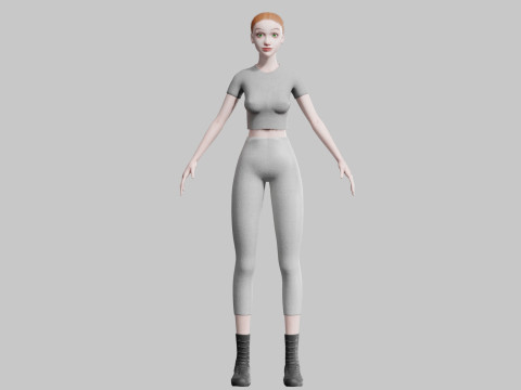 Pretty cute Woman V23529 Model 3D