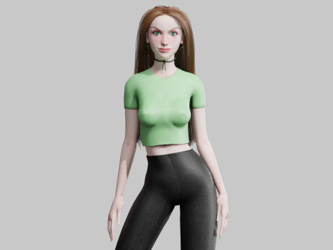Pretty stylized woman V34442 3Dモデル