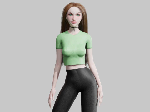 Pretty stylized woman V34442 3D Model