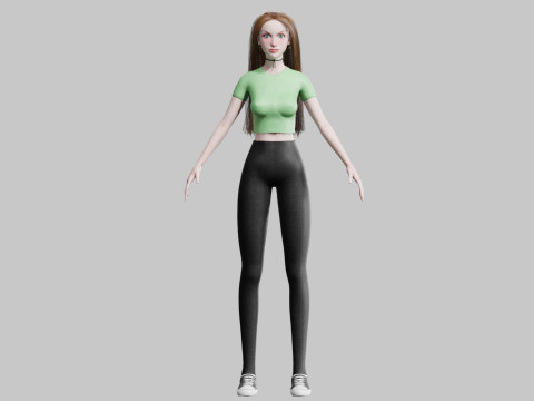 Pretty stylized woman V34442 3Dモデル