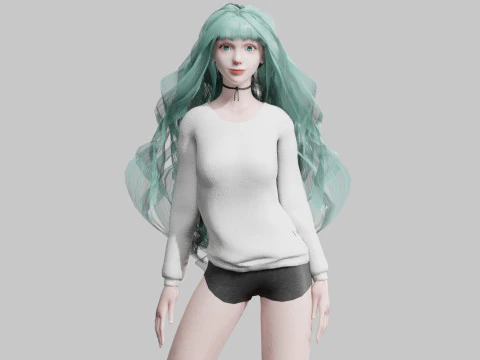 Mooie tienervrouw V40105 3D Model