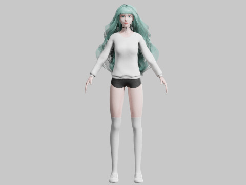 Pretty teen Woman V40105 3D Model
