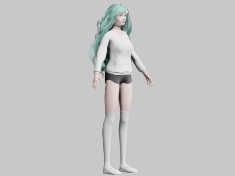 Pretty teen Woman V40105 3D Model