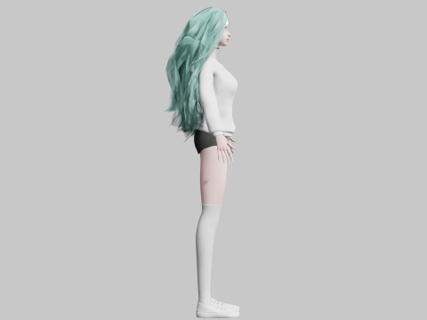 Pretty teen Woman V40105 3D Model