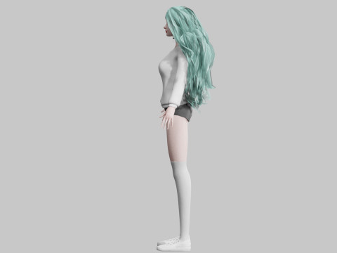 Pretty teen Woman V40105 3D Model