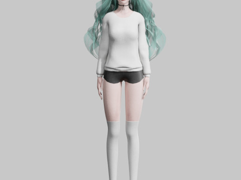 Pretty teen Woman V40105 3D Model