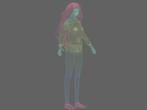Pretty teen Woman V40105 3D Model